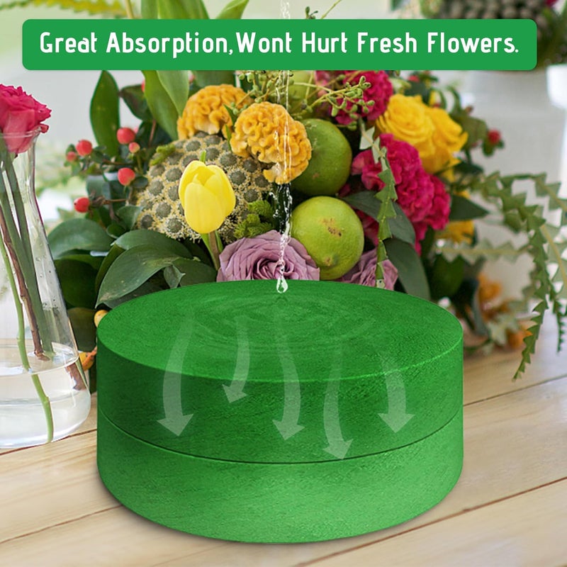 Max Shape 6Pcs Floral Foam Round Blocks, Large Wet and Dry Green Foam for Artificial and Fresh Flower Arrangement,Flower Foam Blocks for Wedding Party Decorations (7.8 Inch) - Image 4